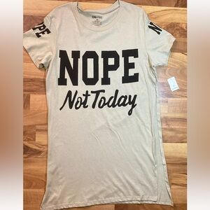NWT Womens Nope Not Today Nightgown Dress Size 2X With Side Slits Plus On Fire